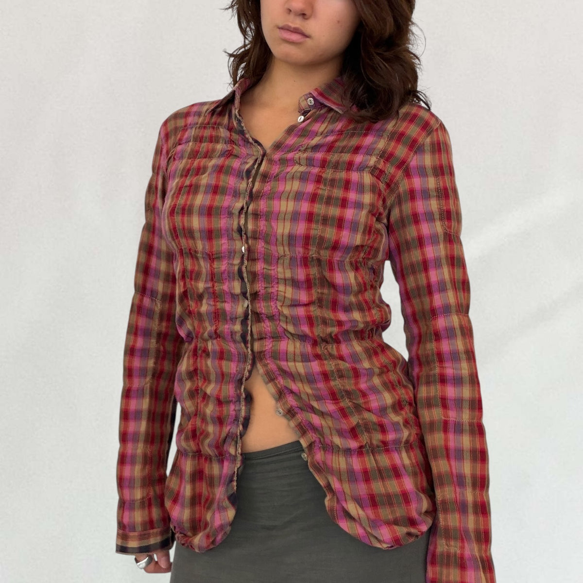 Marithé + François Girbaud plaid shirt