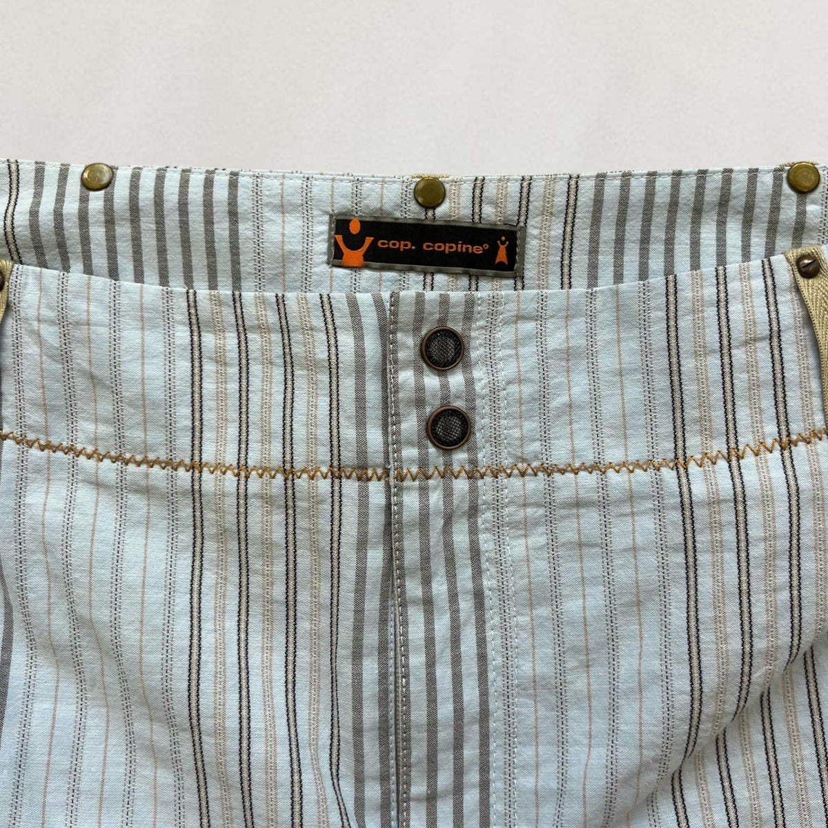Vintage blue Cop Copine pinstripe midi skirt