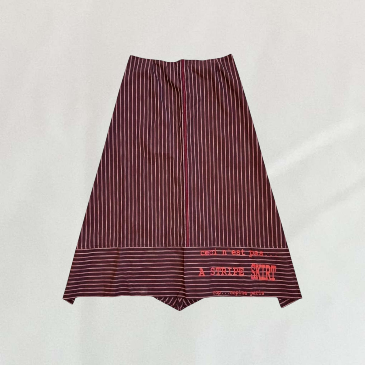 Vintage burgundy Cop Copine pinstripe maxi skirt