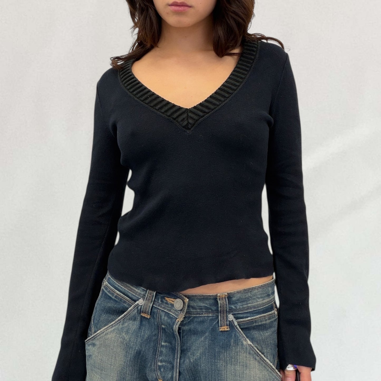 Miu Miu V-neck long sleeve top