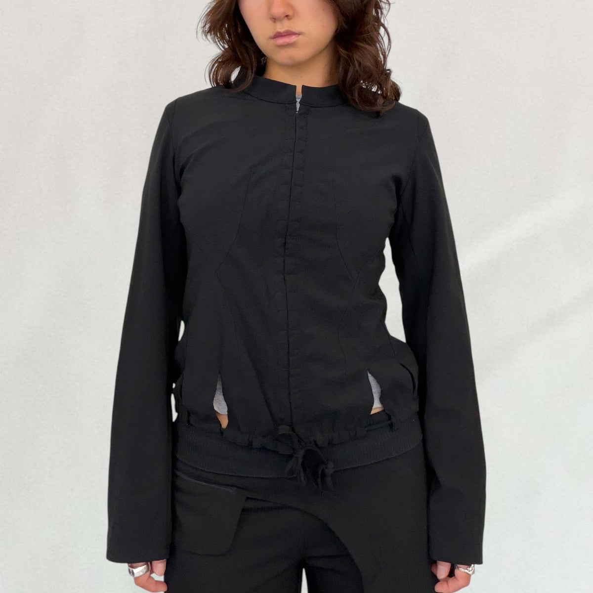 Marithé + François Girbaud hook and eye jacket