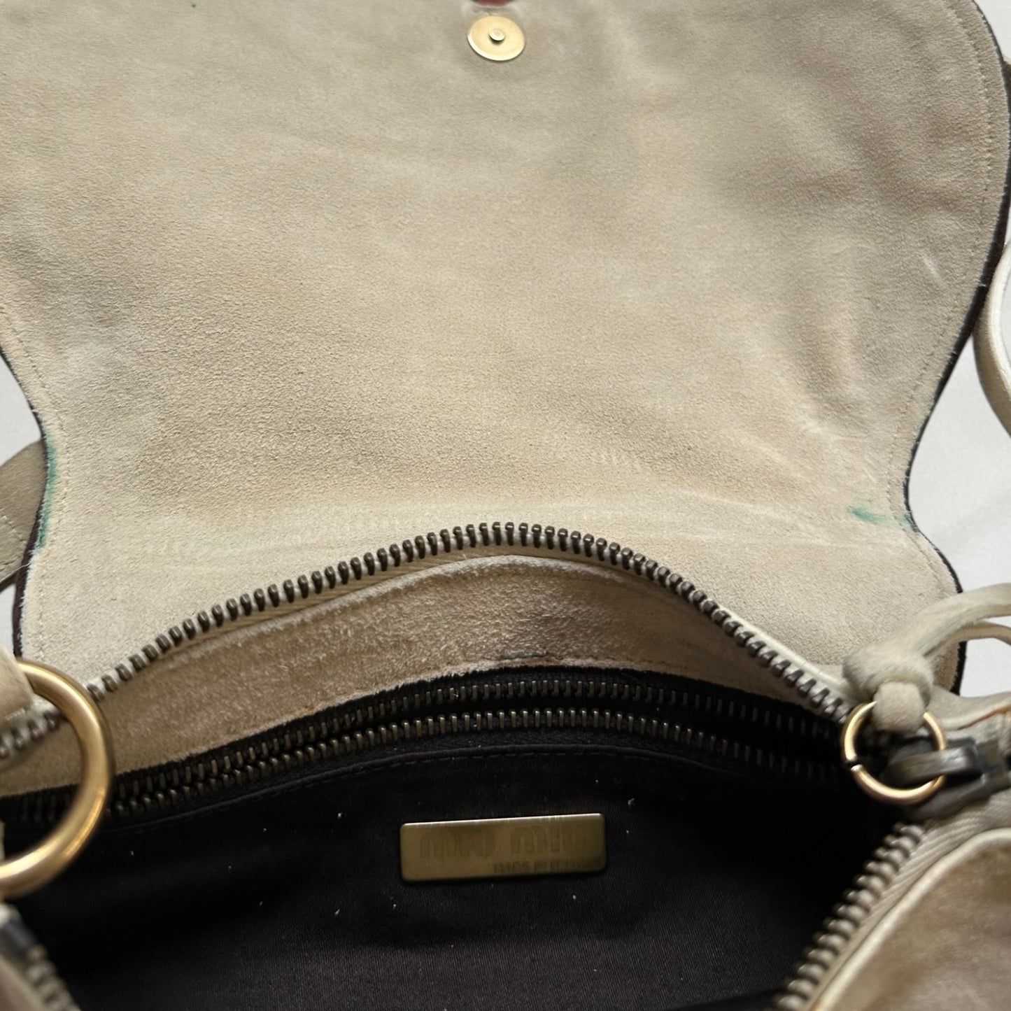 Miu Miu suede cross body bag