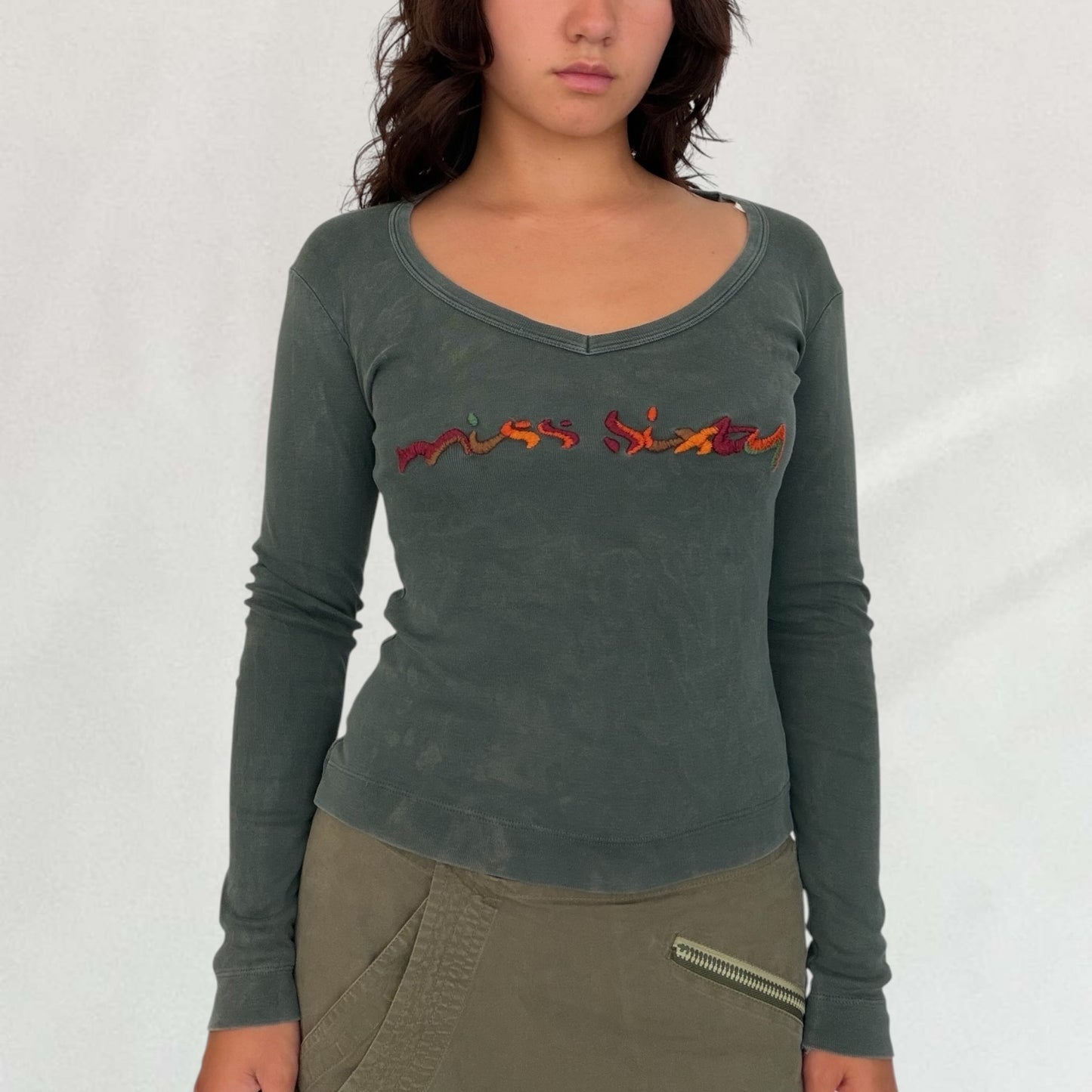 Miss Sixty long sleeve V-neck top