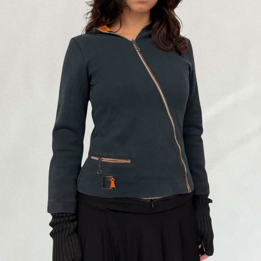 Cop Copine asymmetric zip up jumper