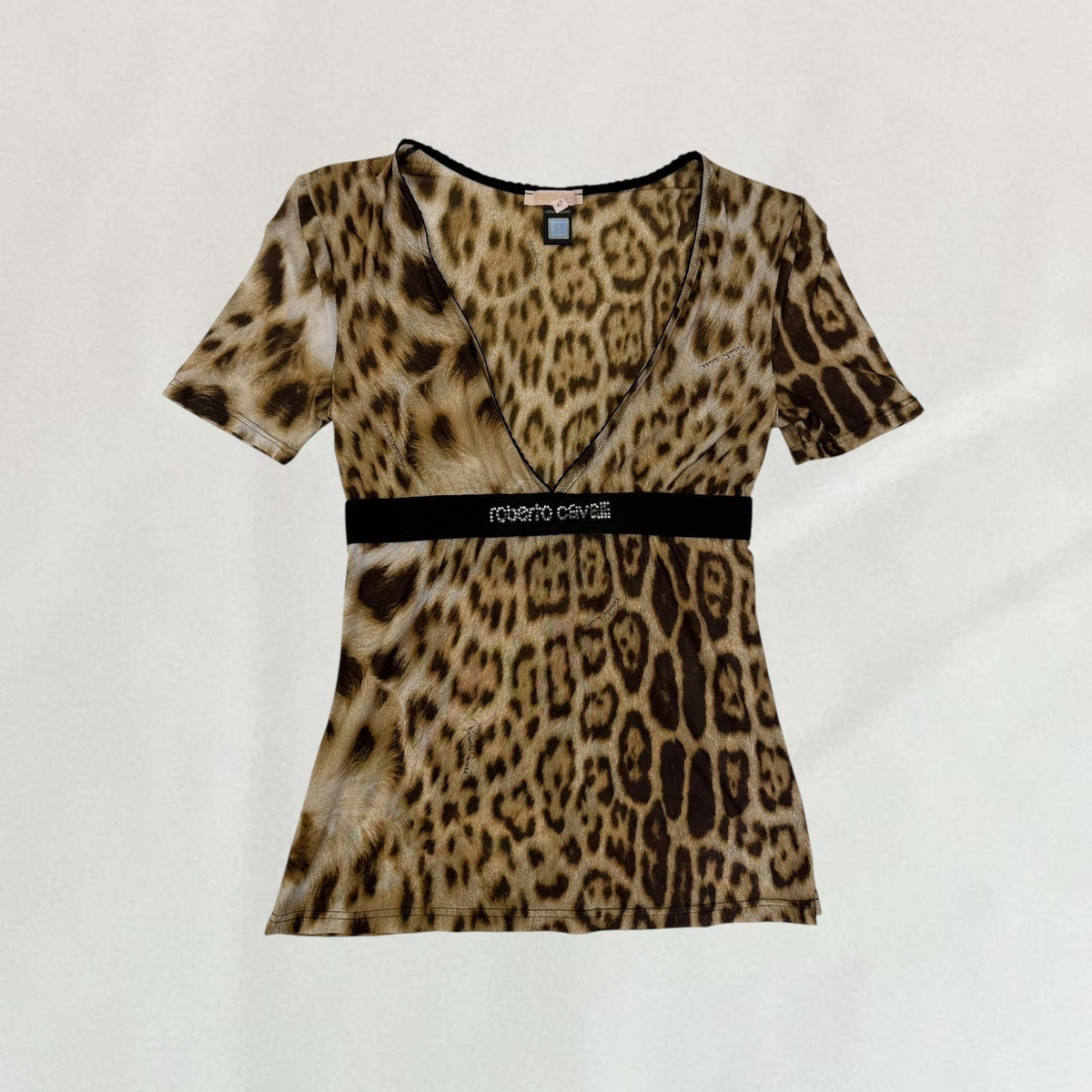 Brown Roberto Cavalli leopard print T-shirt
