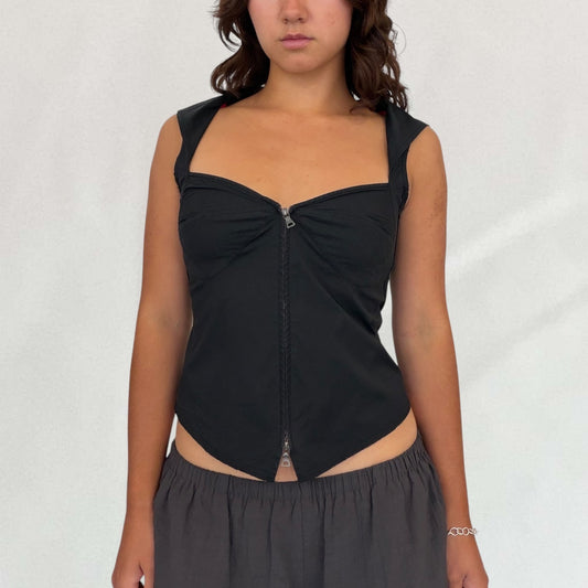 Prada double zip detail top