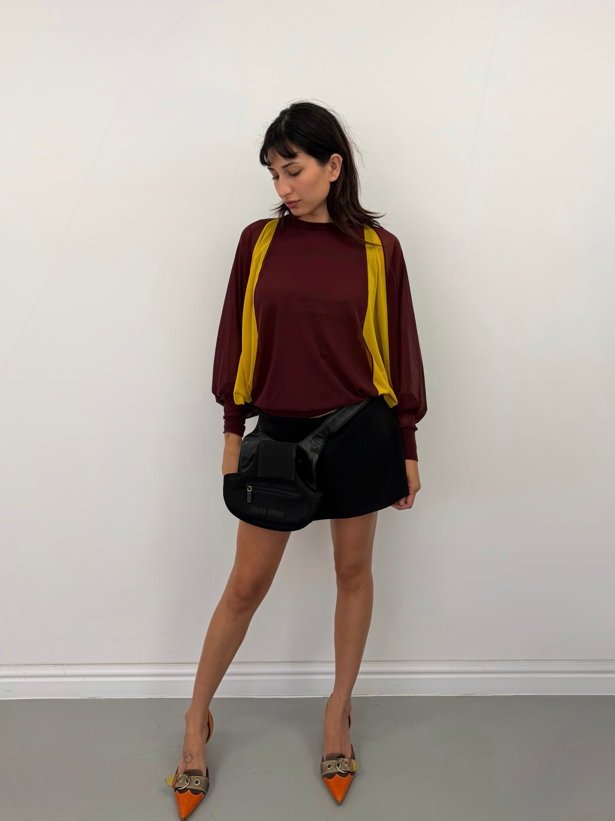 Vintage Jean Paul Gaultier burgundy mesh jumper – Vival Studios