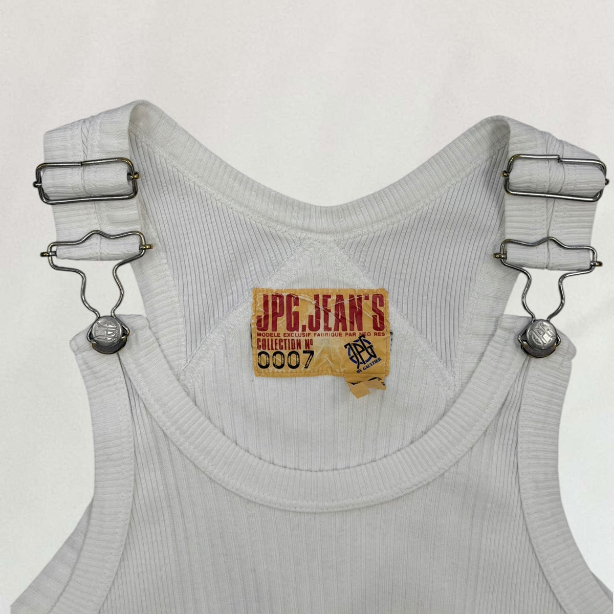 Vintage Jean Paul Gaultier white buckle strap tank – Vival Studios