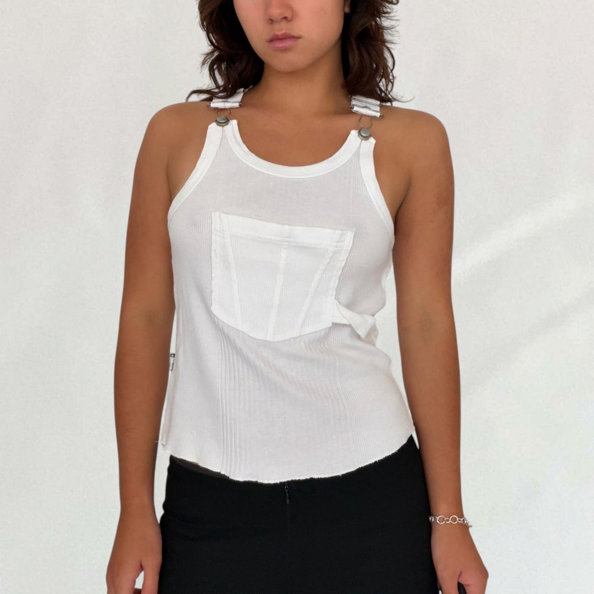 Vintage Jean Paul Gaultier white buckle strap tank – Vival Studios