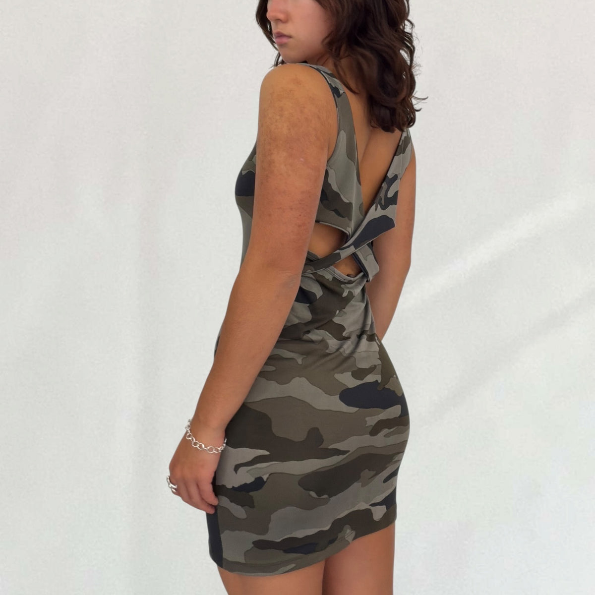 Vintage Roberto Cavalli khaki camo mini dress – Vival Studios