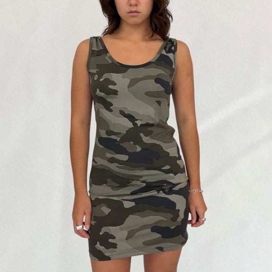 Vintage Roberto Cavalli khaki camo mini dress – Vival Studios