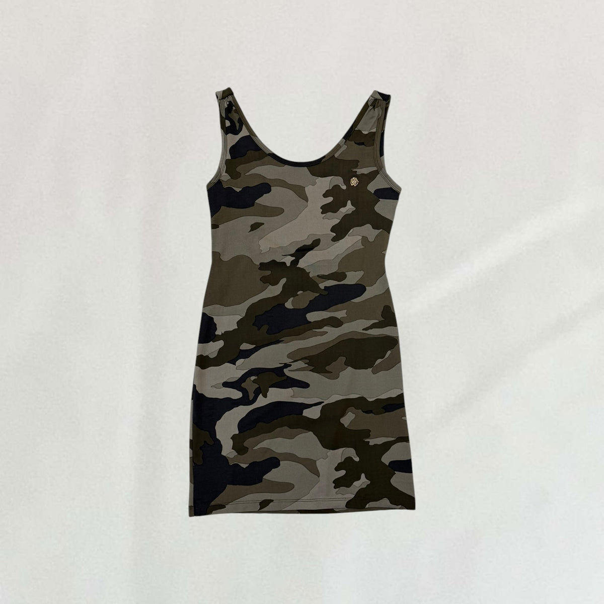 Vintage Roberto Cavalli khaki camo mini dress – Vival Studios