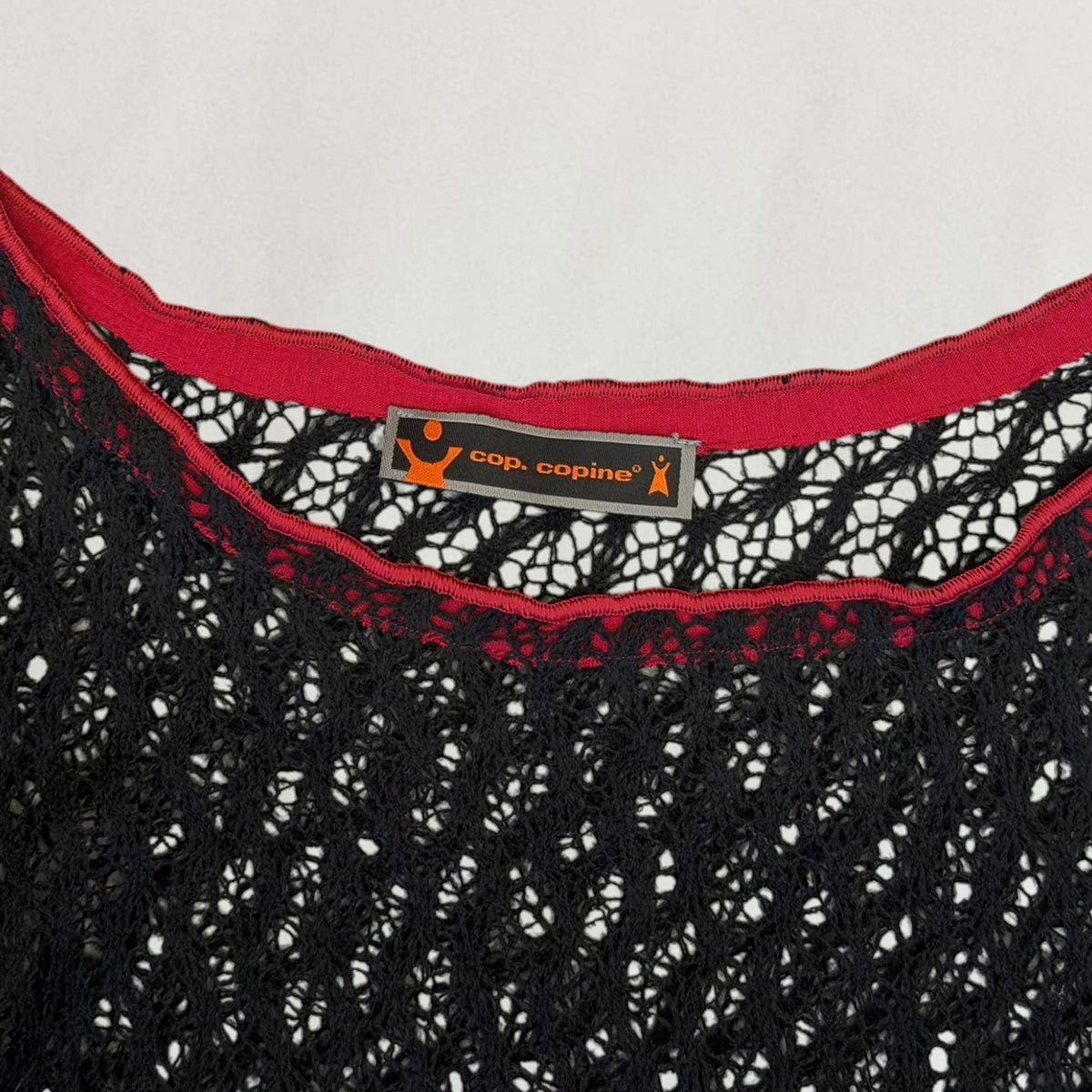 Vintage Cop Copine black asymmetric lace top – Vival Studios
