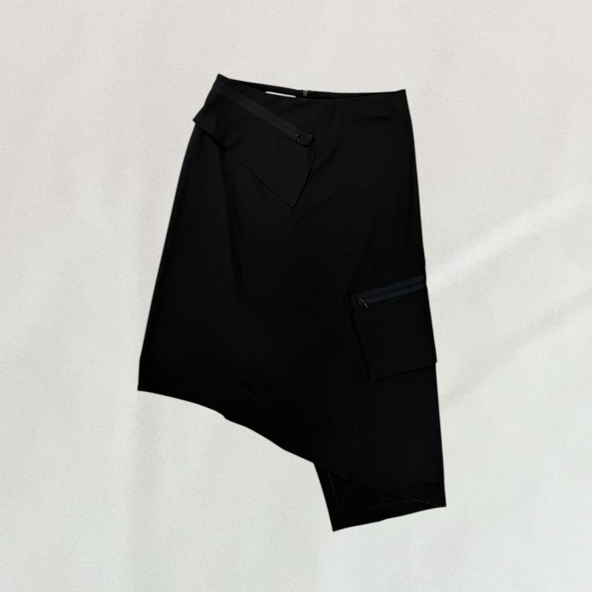Vintage Cop Copine black asymmetric midi skirt – Vival Studios