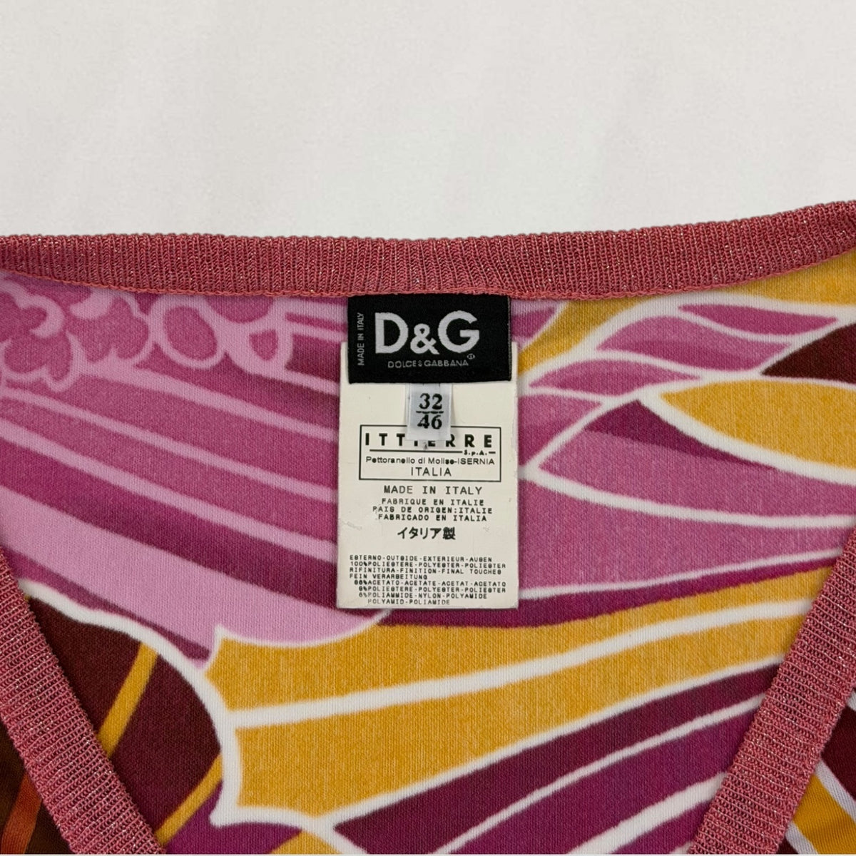 Vintage Dolce & Gabbana pink floral V-neck top – Vival Studios