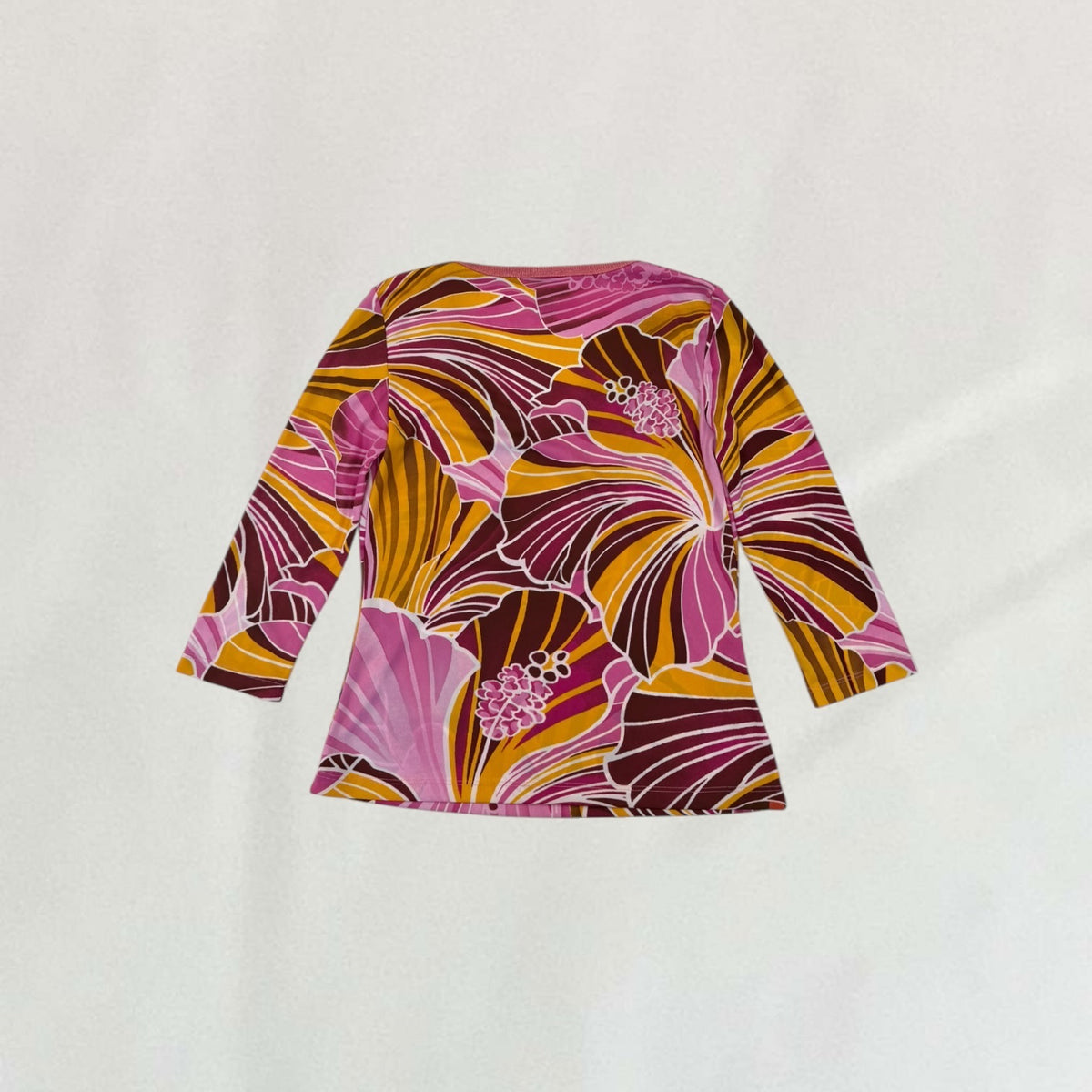 Vintage Dolce & Gabbana pink floral V-neck top – Vival Studios