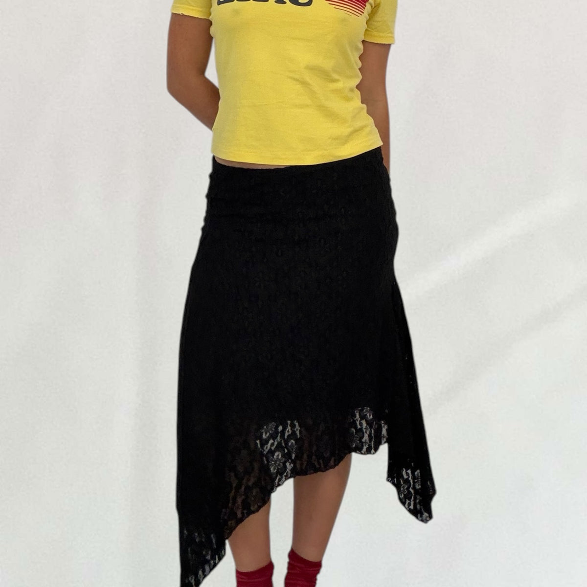 Dolce & Gabbana lace asymmetric midi skirt