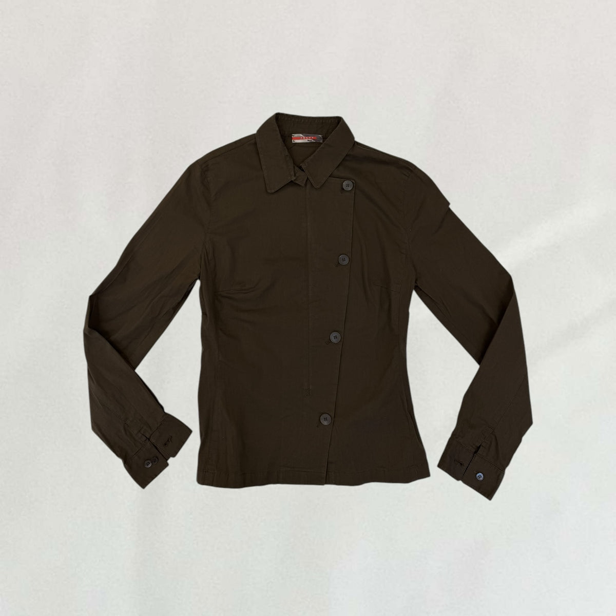 Prada asymmetric button-up jacket