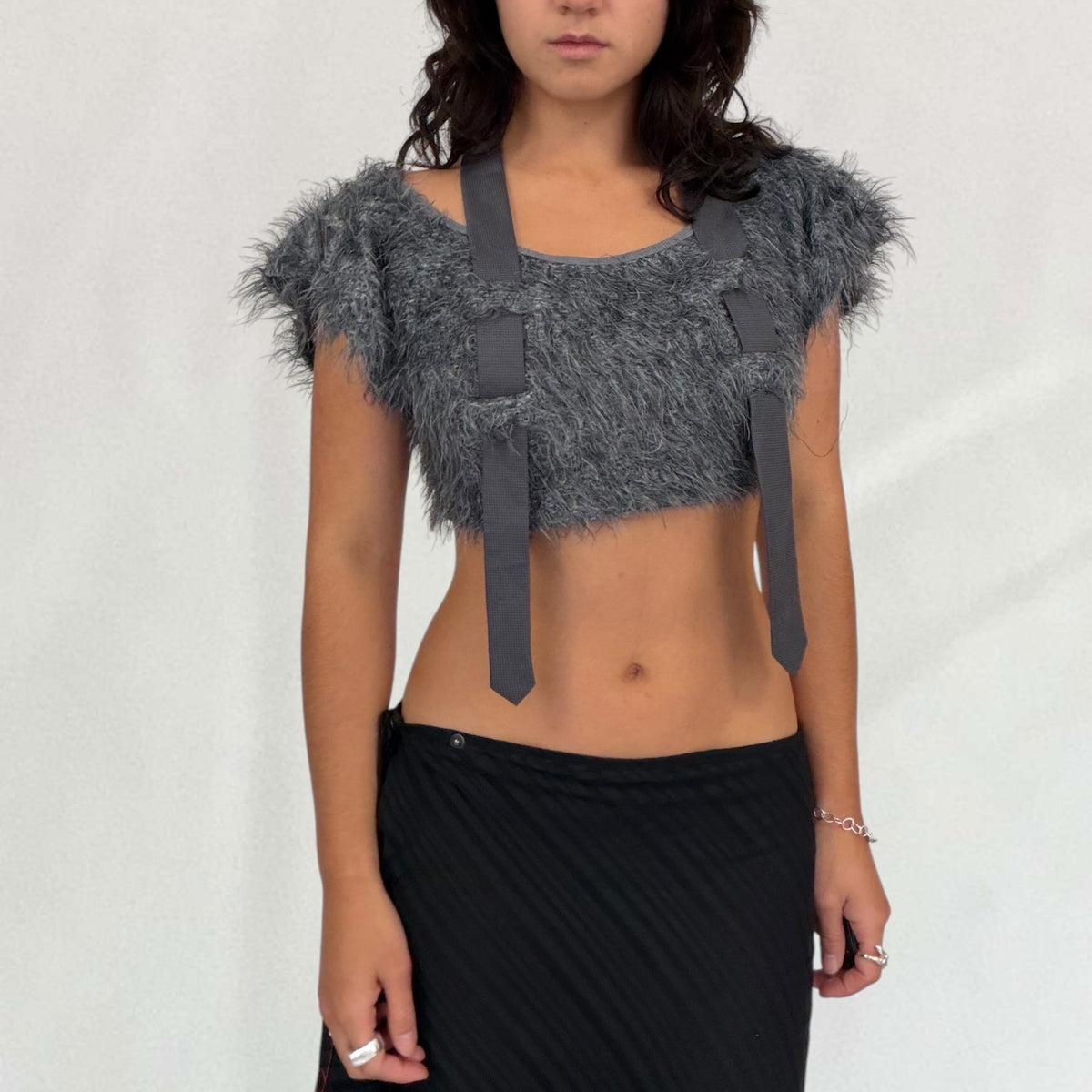 Cop Copine fur cropped top