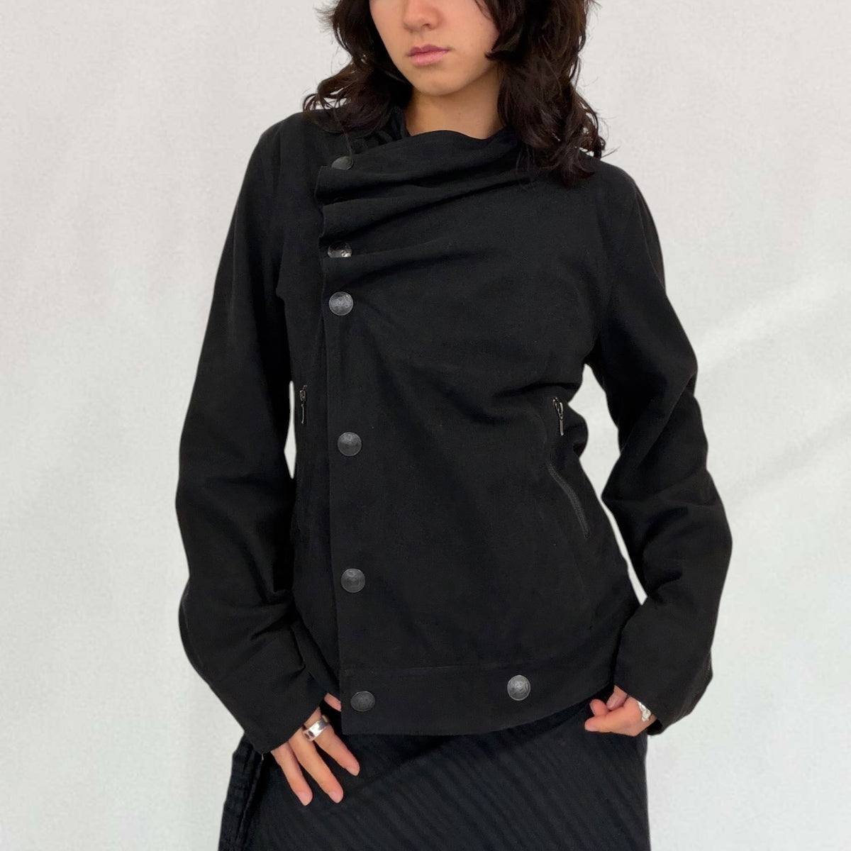 Cop Copine asymmetric suede jacket