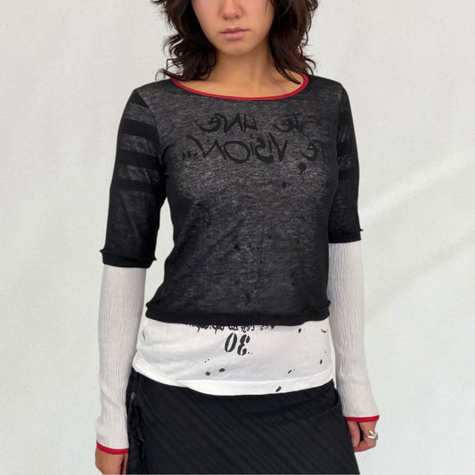Cop Copine double-layered mesh top