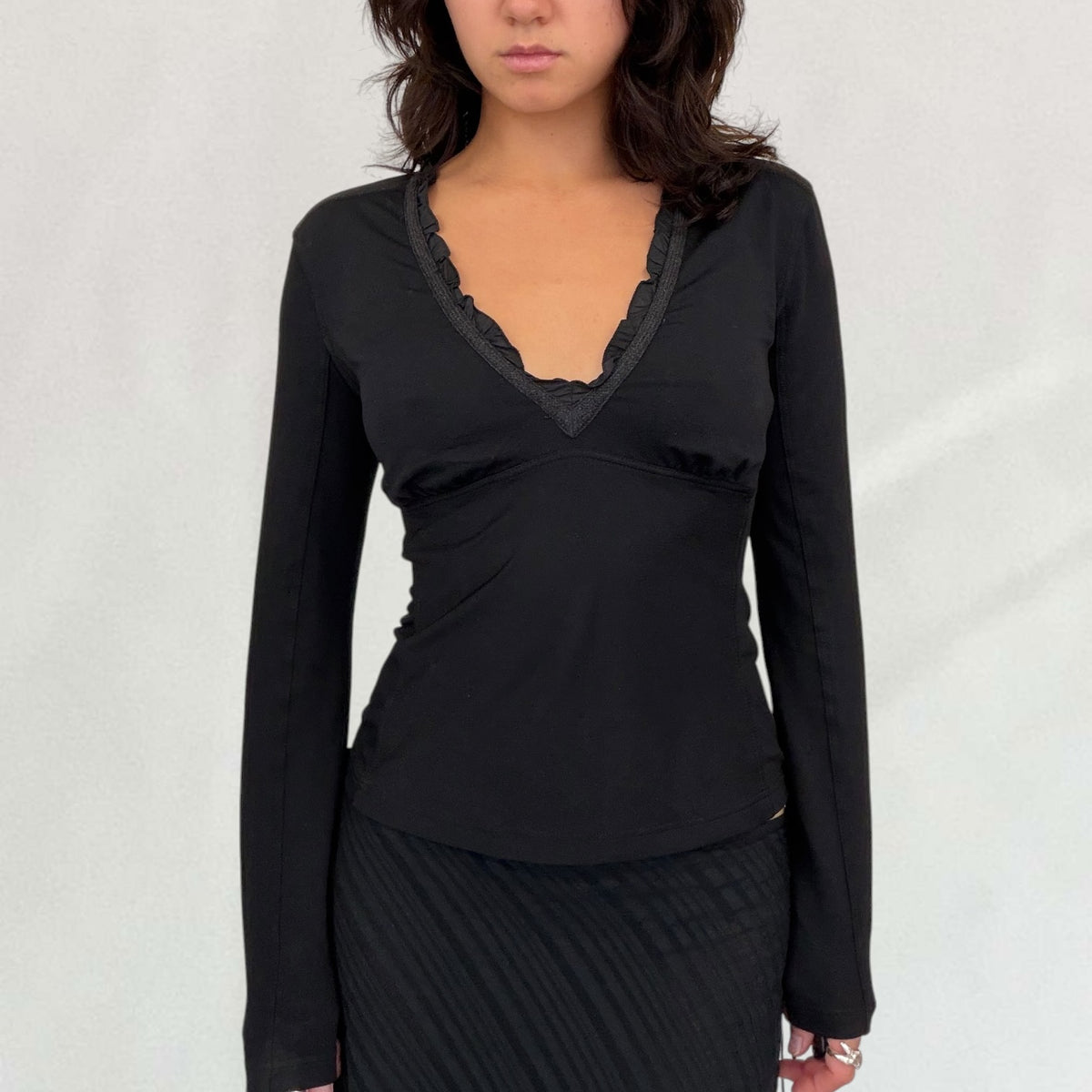 Prada Sport long-sleeve V-neck top