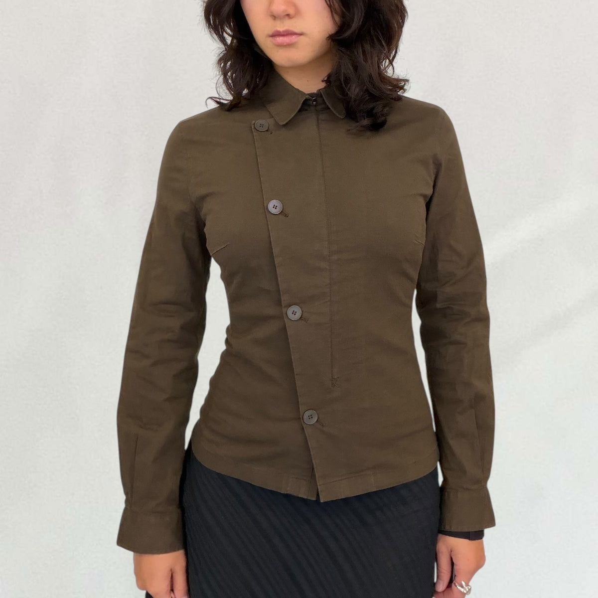 Prada asymmetric button-up jacket