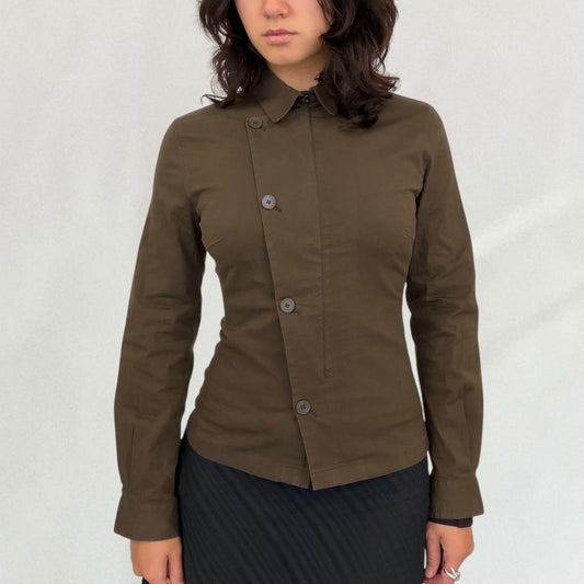 Prada asymmetric button-up jacket