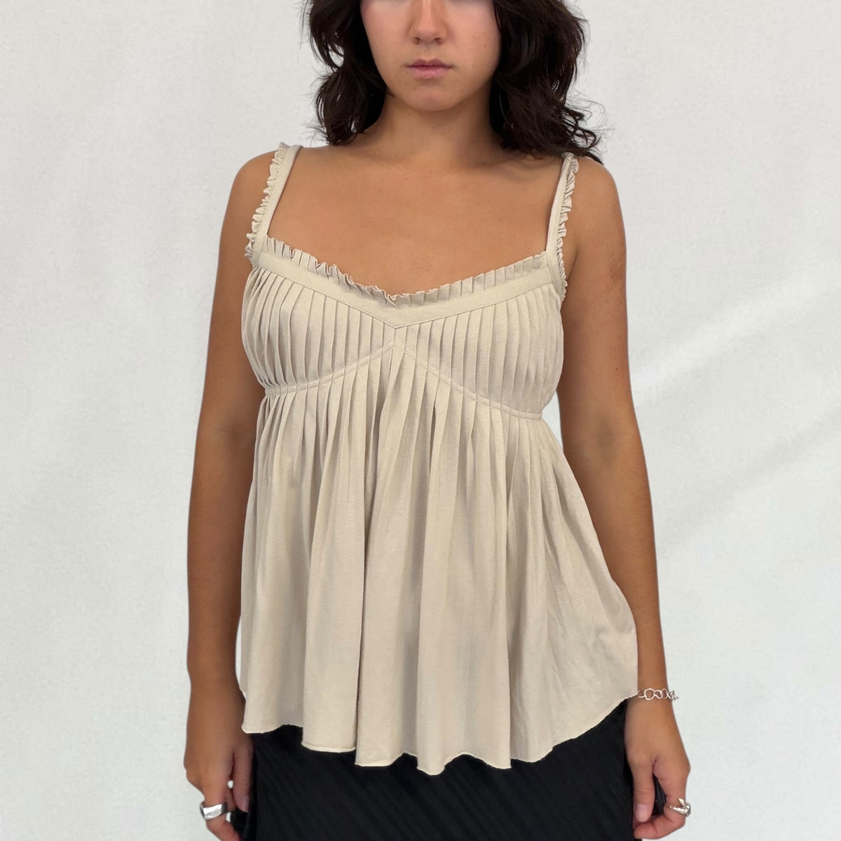 Moschino pleated babydoll cami top