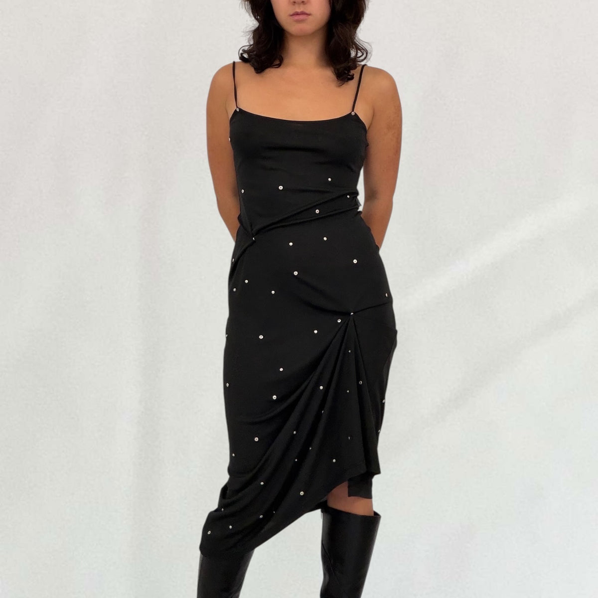 Moschino button detail midi dress
