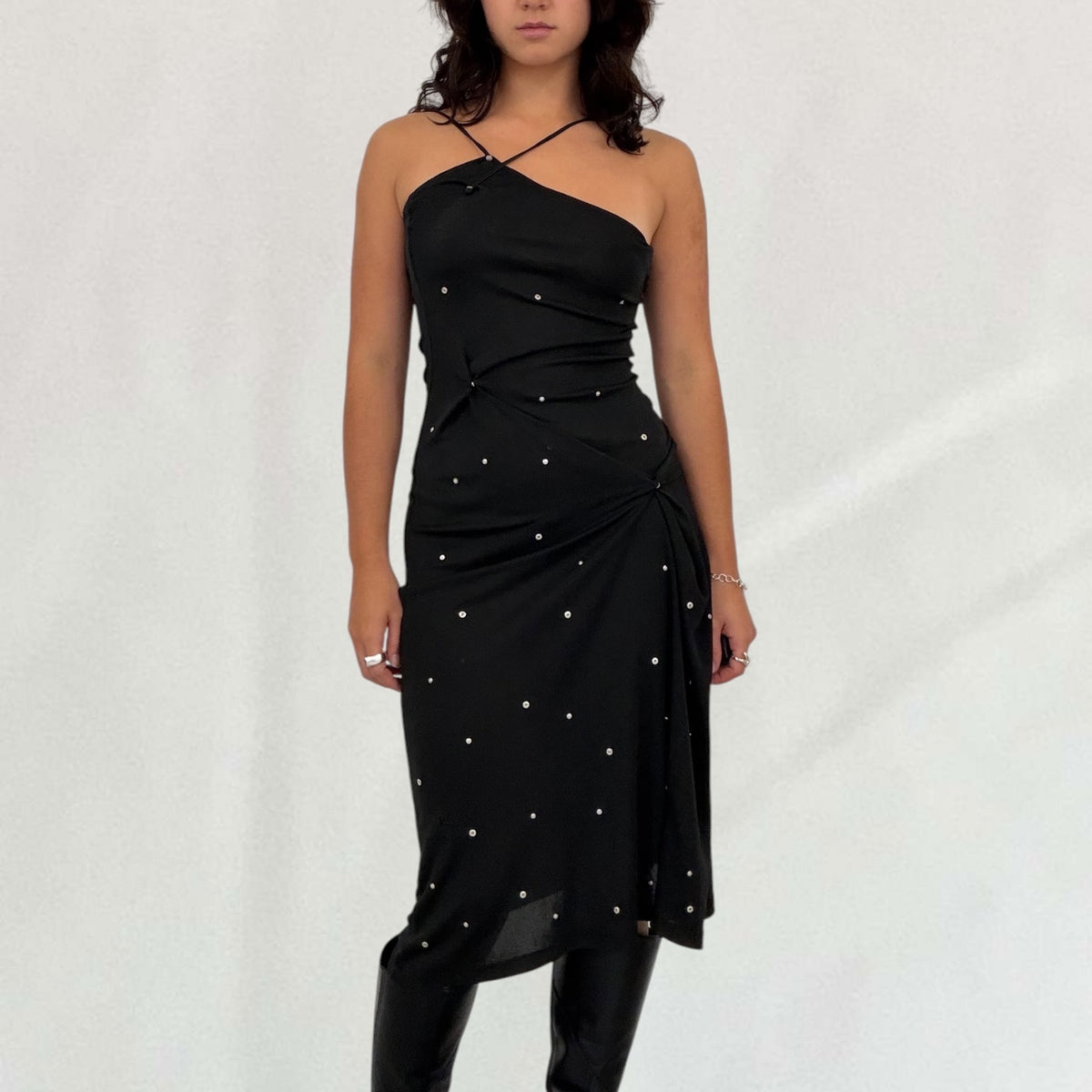 Moschino button detail midi dress
