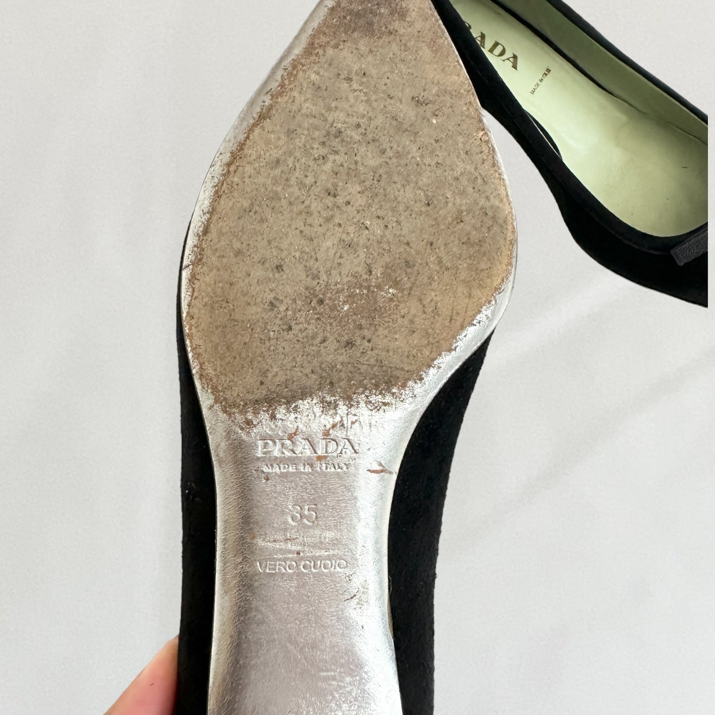 Prada suede kitten heels